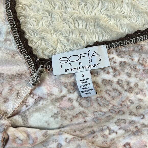 Sofia Jeans leopard print wild terrain sandshell tiered maxi dress, size small - Picture 9 of 12